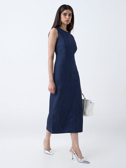 Wardrobe Navy Denim Sheath Dress