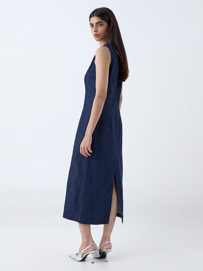 Wardrobe Navy Denim Sheath Dress