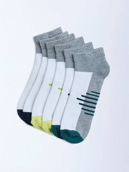 WES Lounge Grey Trainers Cotton-Blend Socks - Pack of 3