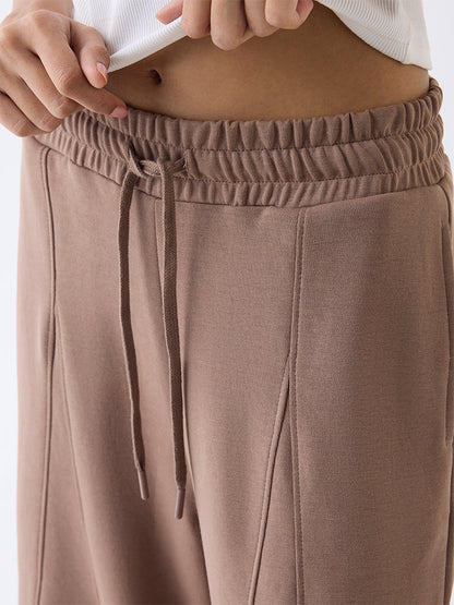 Studiofit Brown Solid High-Rise Track Pants