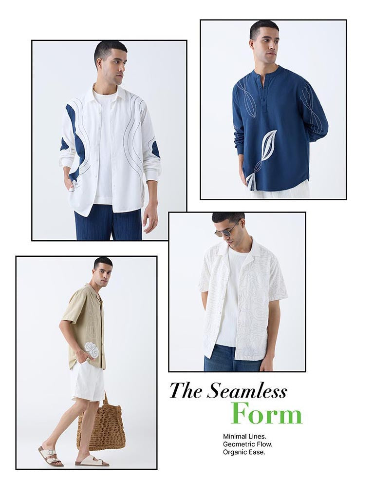 ETA White Embroidered Relaxed-Fit Cotton Shirt
